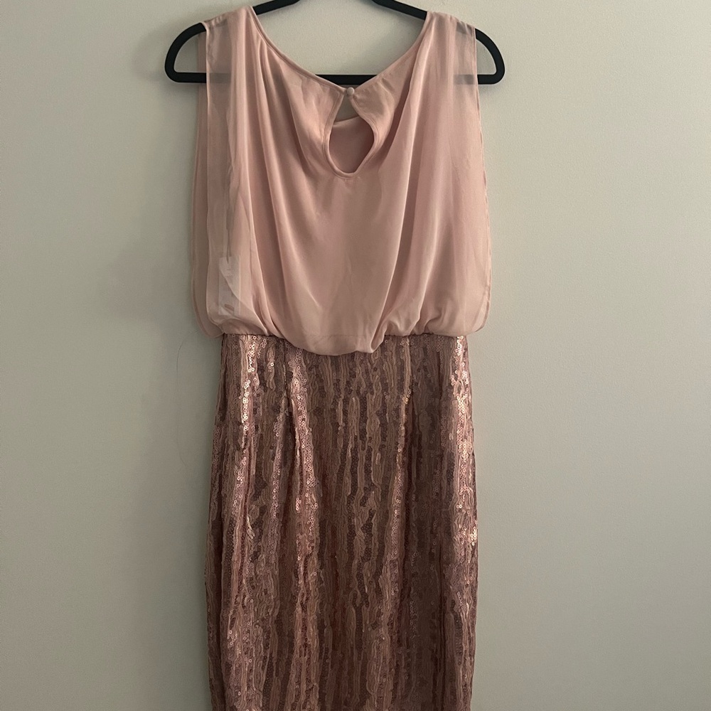 Calvin Klein Pink Sequin Blouson Dress Size 6 – Cocktail / Wedding Guest - Picture 7 of 8